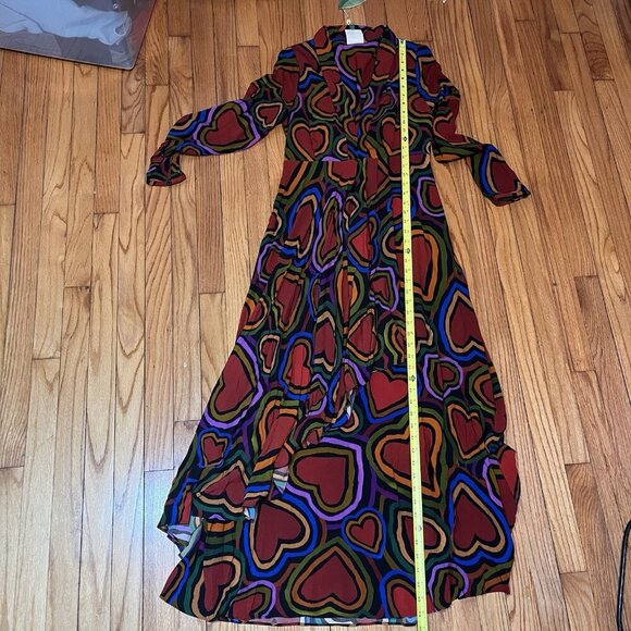 Farm Rio NWT Rainbow Wild Hearts‎ Maxi Dress Size Small - Picture 11 of 11